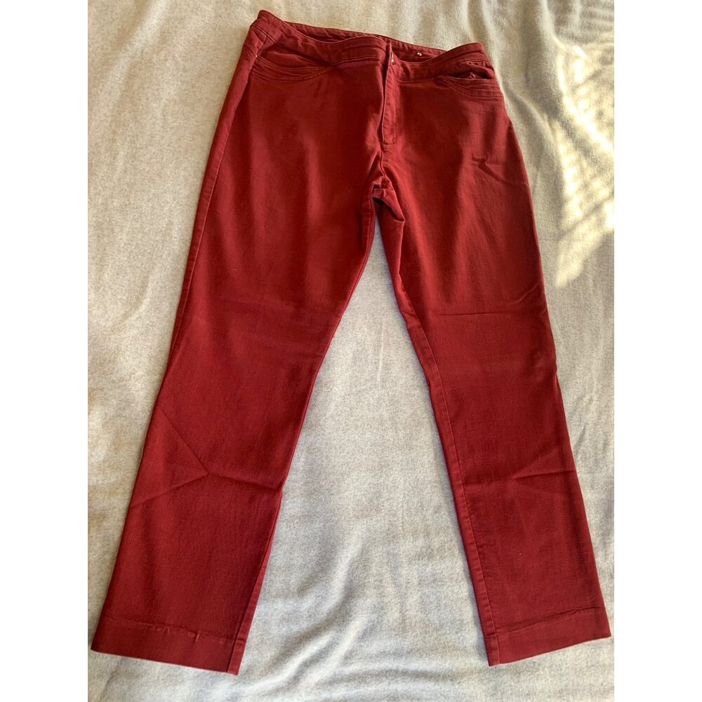 Christopher Banks Womens Red Stretch Pants Size 14 Average Cotton Blend